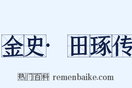 金史·田琢传是什么意思的图片